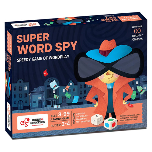 Chalk & Chuckles Super Word Spy Board Game - Speedy Game of Wordplay (8-12 Years)