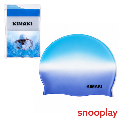 Kimaki Silicone Swimming Cap - Stretchable, Comfortable & Water-Resistant | Puple & Blue