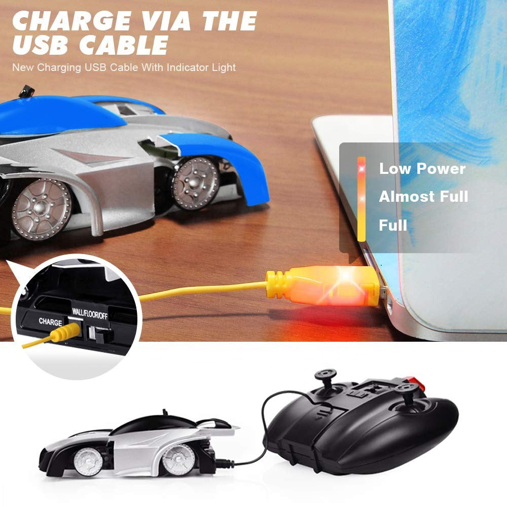 Gravity Defying Car - Remote Control - 360 Rotating (Assorted colour and Print)