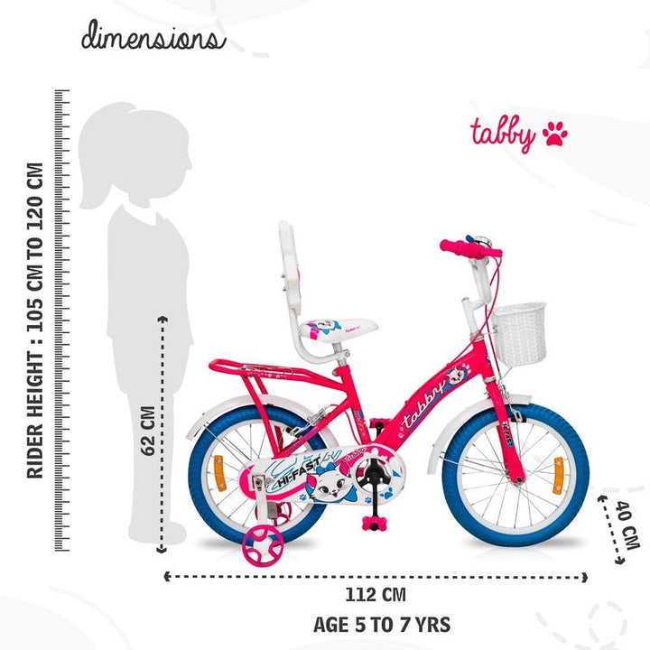 Tabby Kids Cycle 16T (Semi-Assembled) Pink - COD Not Available