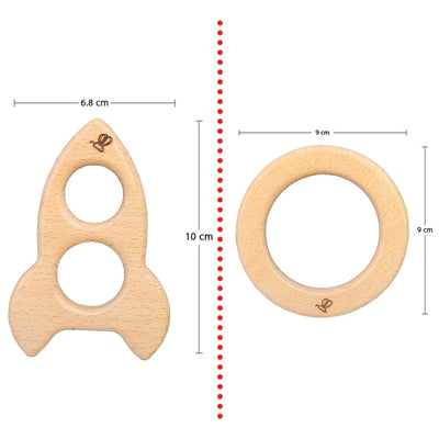 Rocket & Circular Wooden Teether