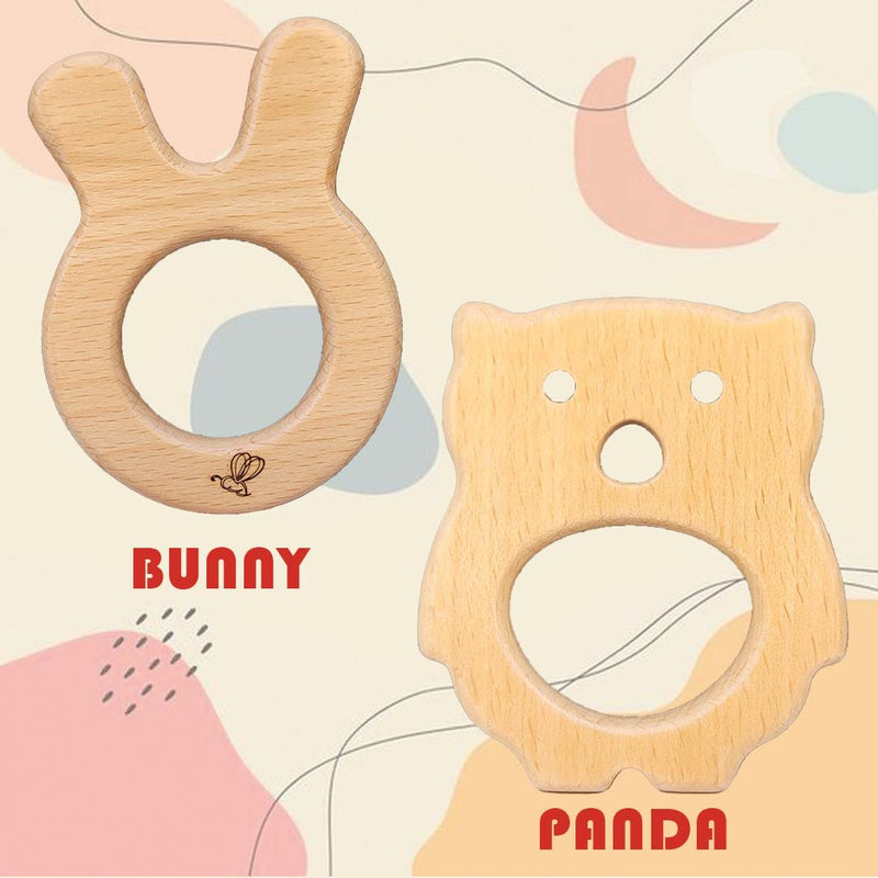 Bunny & Panda Wooden Teether