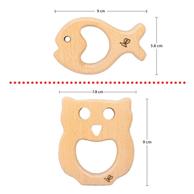 Owl & Nemo Fish Wooden Teether