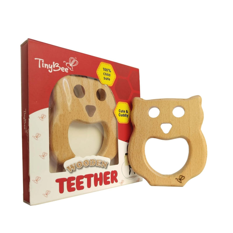 Wooden Teether (6-12 Months) | Owl & Nemo Fish