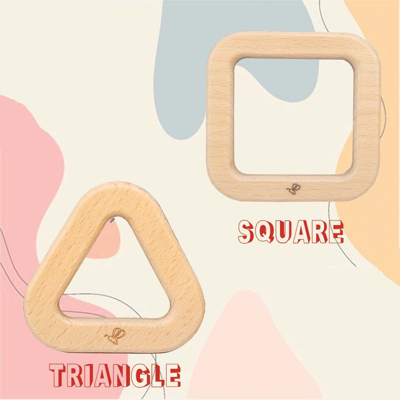 Wooden Teether (6-12 Months) | Square & Triangular