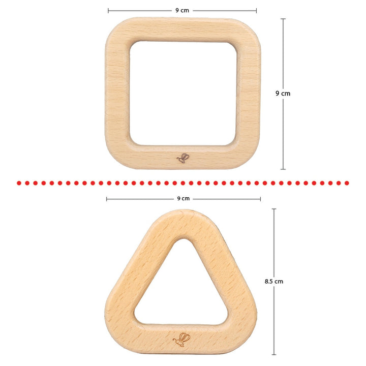 Wooden Teether (6-12 Months) | Square & Triangular