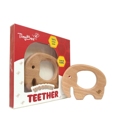 Elephant, Whale & Triangular Wooden Teether