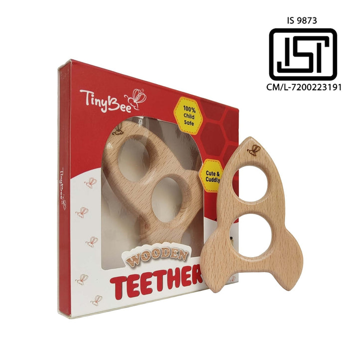 Wooden Teether (6-12 Months) | Dove, Whale, Rocket & Circular