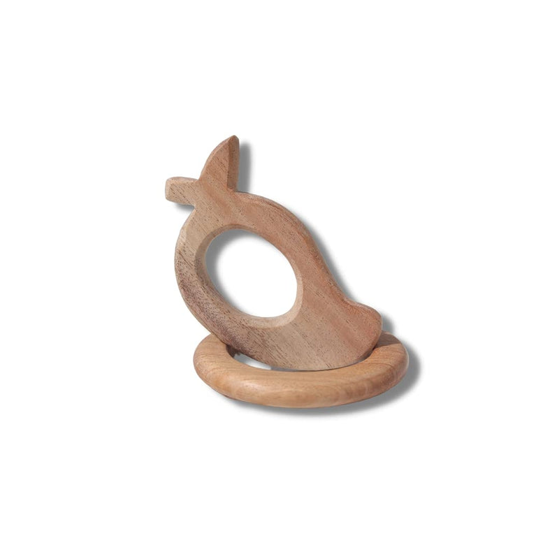 Neem Wooden Tethers Shaped Like Ring and Mango, Brown for Babies Handmade and Safe (Circle)