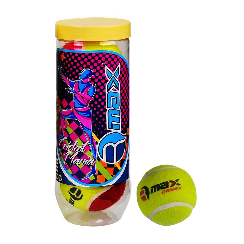 Rmax Genex Light Cricket Tennis Ball Green (Pack of 3)| Green (5+ years)