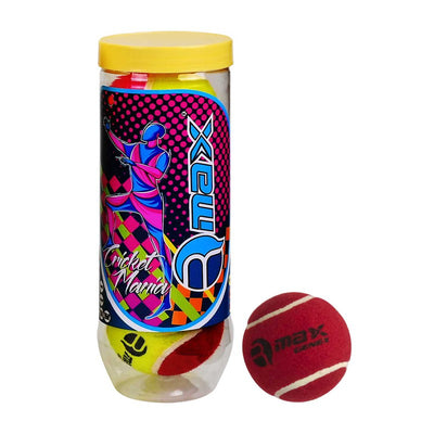 Rmax Genex Light Cricket Tennis Ball (Pack of 3) | Red (5+ Years)