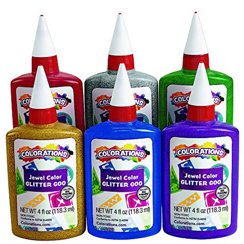 Colorations Glitter Glue 4Oz – Set of 2 & 6