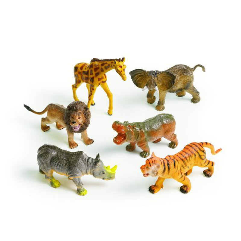 Excellerations Medium Plastic Jungle Animals Set of 6 (Lesson Plans & Worksheets Included)