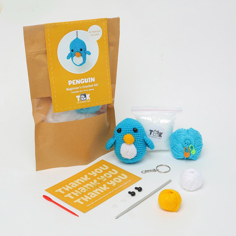 Beginner's Crochet Kit (Keychain Making Kit) - Penguin