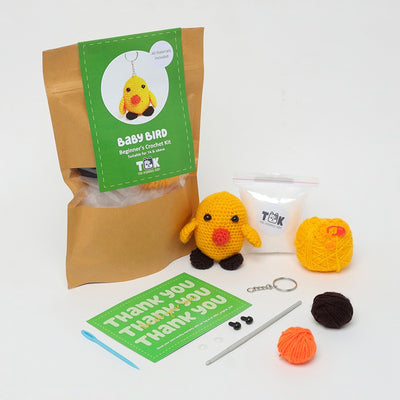 Beginner's Crochet Kit (Keychain Making Kit) - Baby Bird