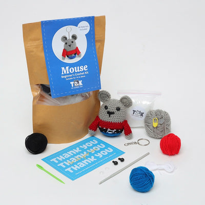 Beginner's Crochet Kit (Keychain Making Kit) - Mouse