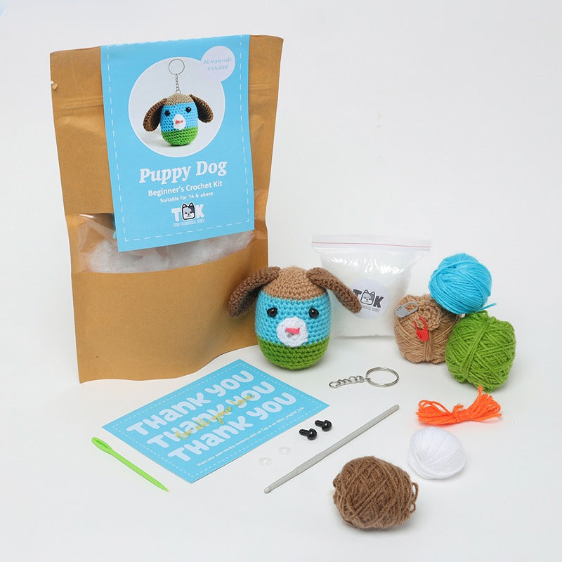 Beginner's Crochet Kit (Keychain Making Kit) - Puppy Dog