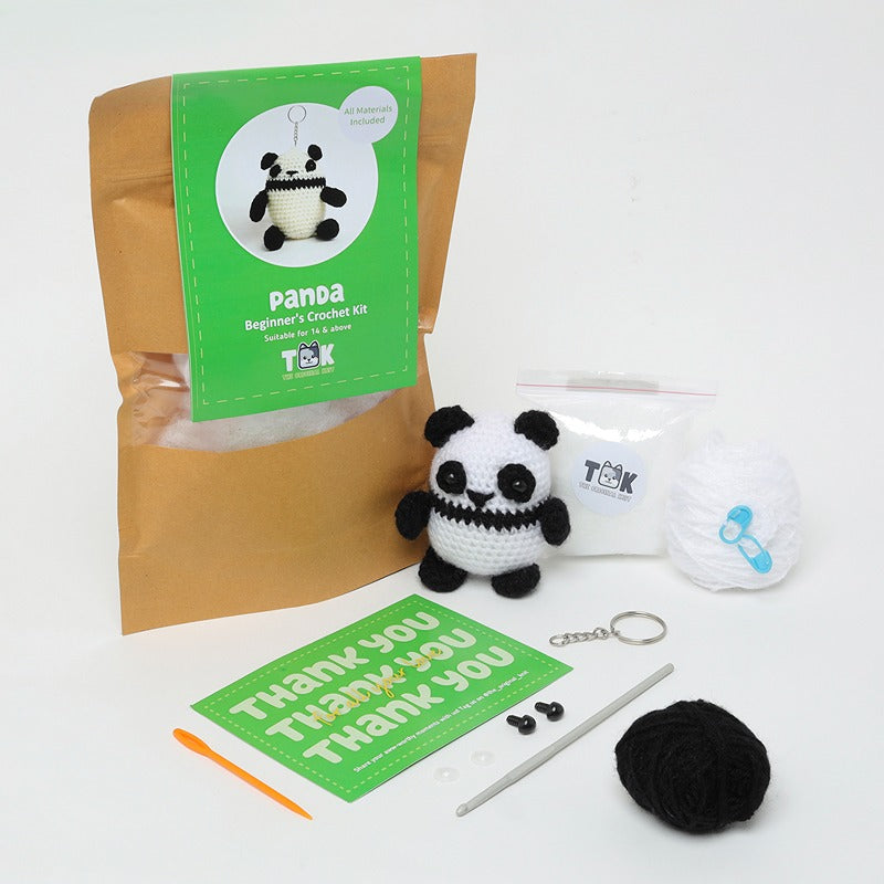 Beginner's Crochet Kit (Keychain Making Kit)-  Panda