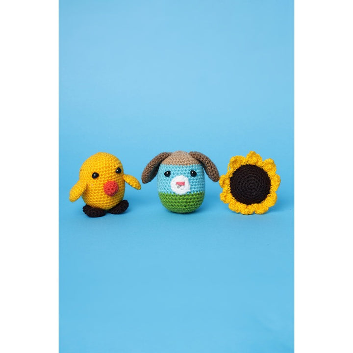 Beginner's Crochet Kit (Set of 3) - Puppy Dog, Sunflower & Baby Bird