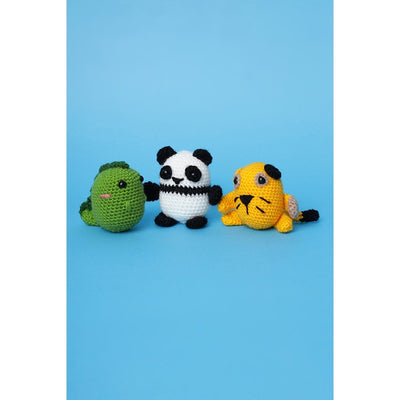 Beginner's Crochet Kit (Set of 3) - Little Panda, Dinosaur & Cat