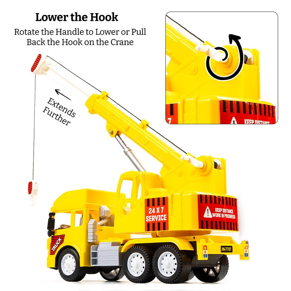 Friction Powered Realistic Hydra Crane Truck Toy