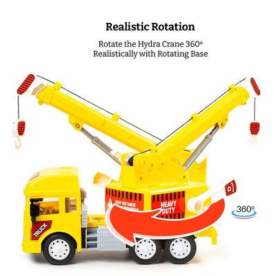 Friction Powered Realistic Hydra Crane Truck Toy