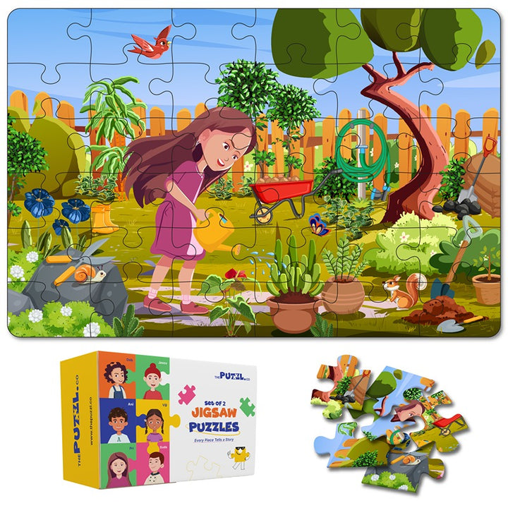 Hobbies Set of 2 Jigsaw Puzzles - Gardening + Sewing