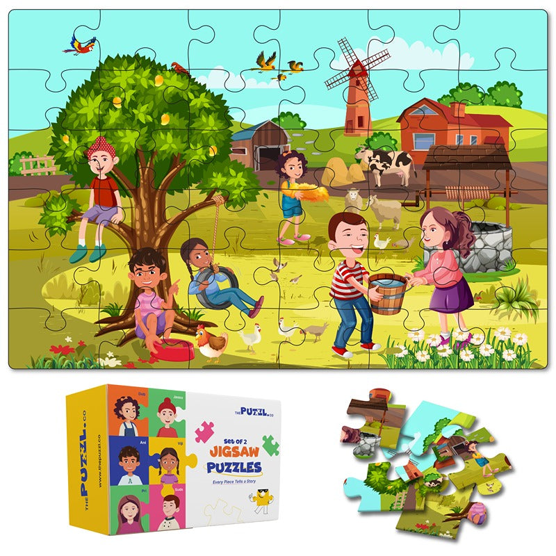 Vacations Set of 2 Jigsaw Puzzles - Beach + Countryside