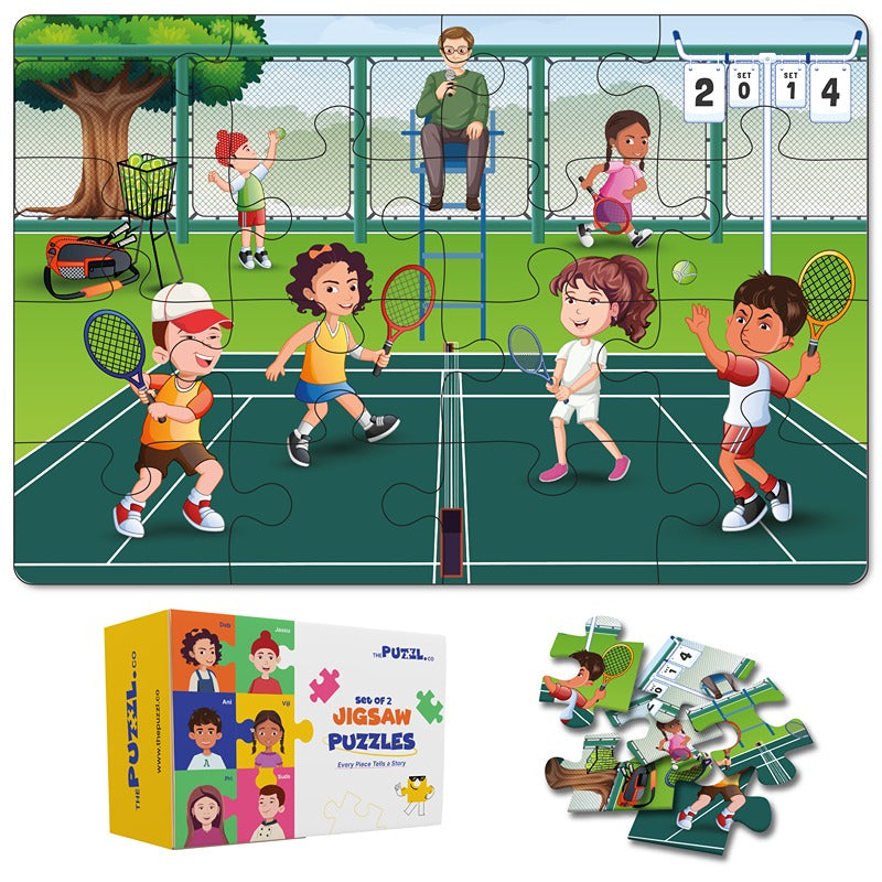 Sports Set of 2 Jigsaw Puzzles - Tennis + Golf