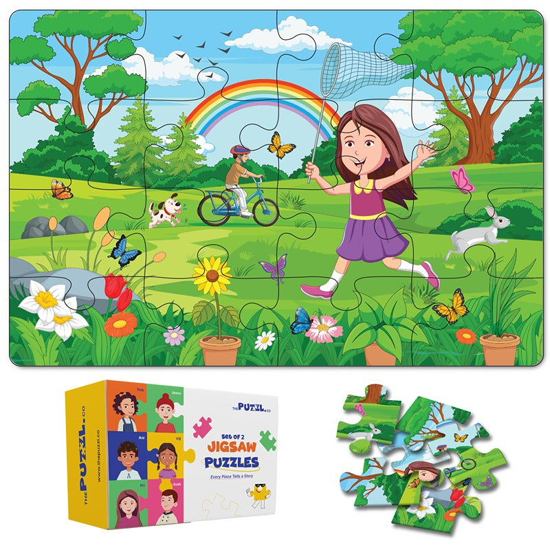 Seasons Set of 2 Jigsaw Puzzles - Spring + Autumn