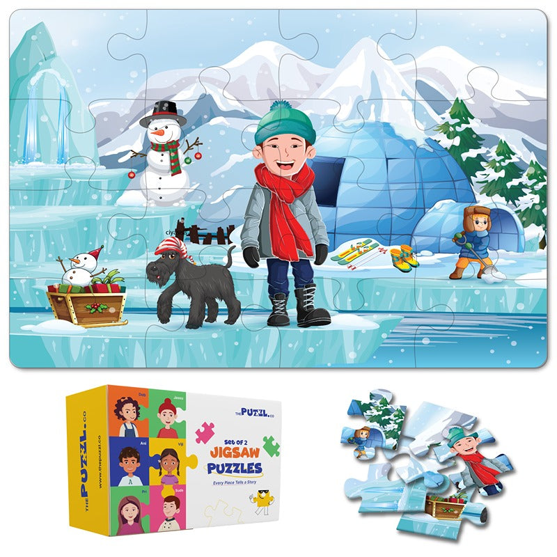 Seasons Set of 2 Jigsaw Puzzles - Summer + Snow