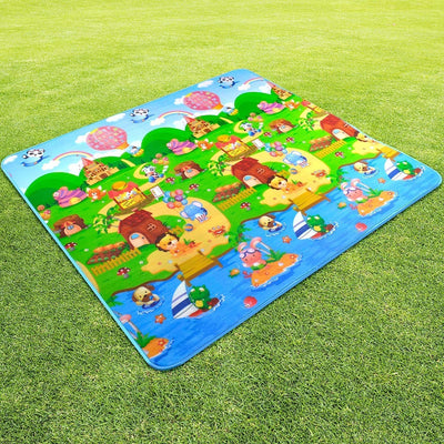 Waterproof Double Side Playmat for Babies with Zip Bag (6feet* 4feet)