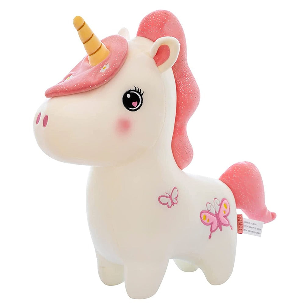 Super Soft 35 cm Unicorn Tattooed Soft Toy - White