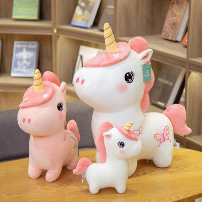 Super Soft 35 cm Unicorn Tattooed Soft Toy - White