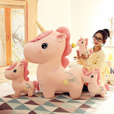 Super Soft 35 cm Unicorn Tattooed Soft Toy - White