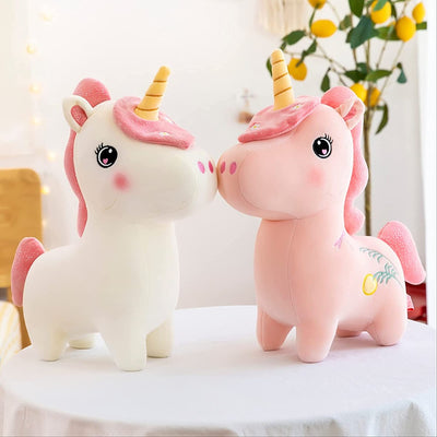 Super Soft 35 cm Unicorn Tattooed Soft Toy - White