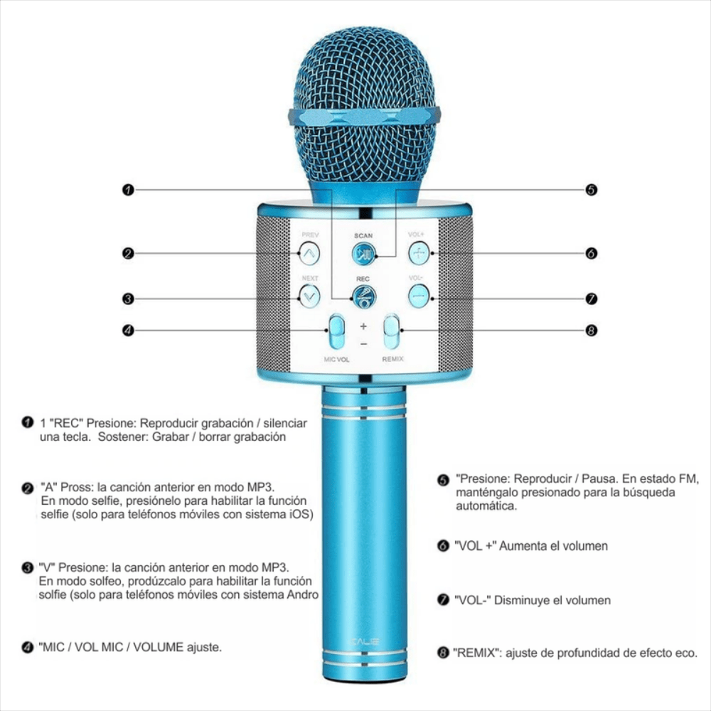 Bluetooth Mic - Wireless Handheld (Assorted colour and Print)