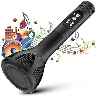 Handheld Wireless Singing Mic With Multi-Function (Assorted colour and Print)