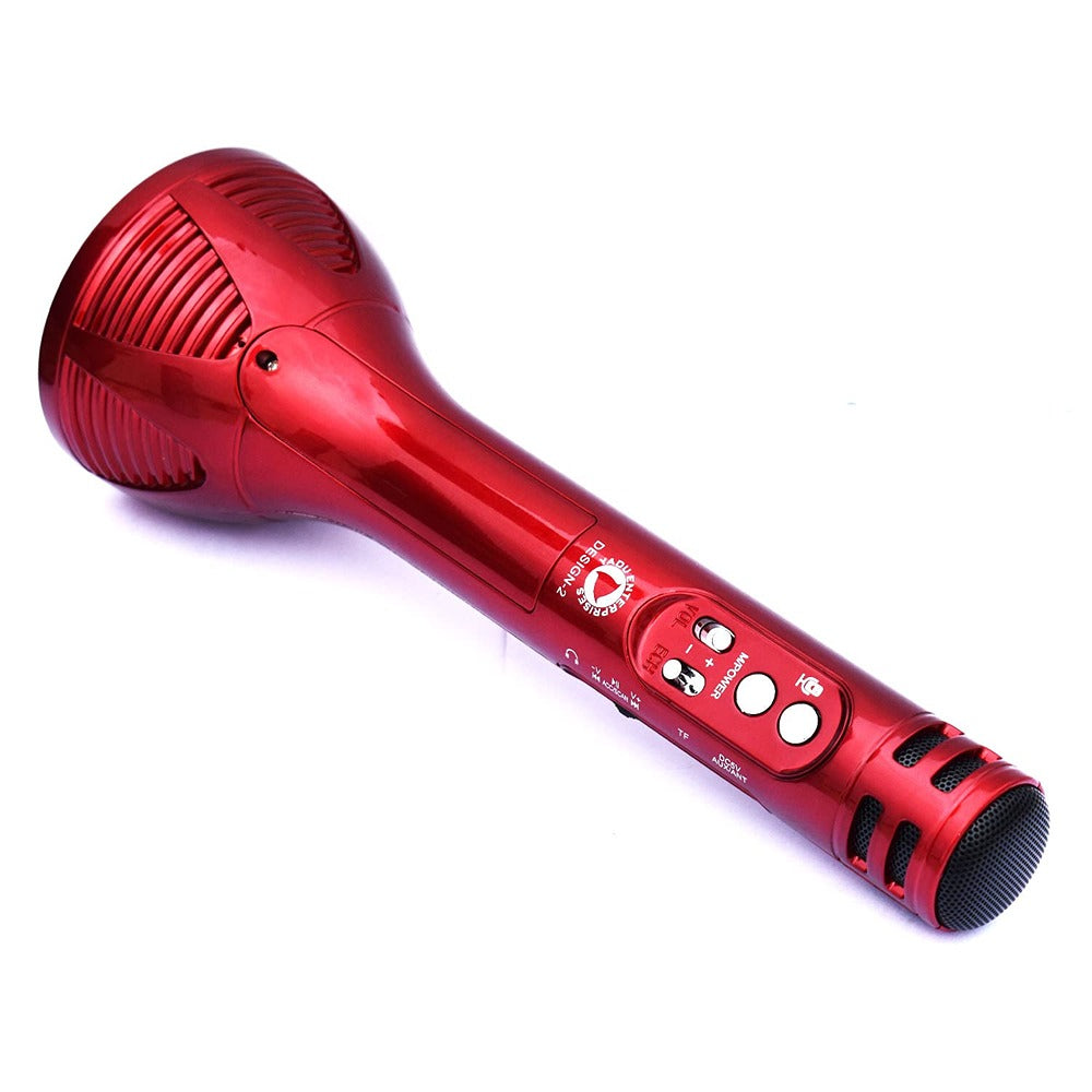 Handheld Wireless Singing Mic With Multi-Function (Assorted colour and Print)