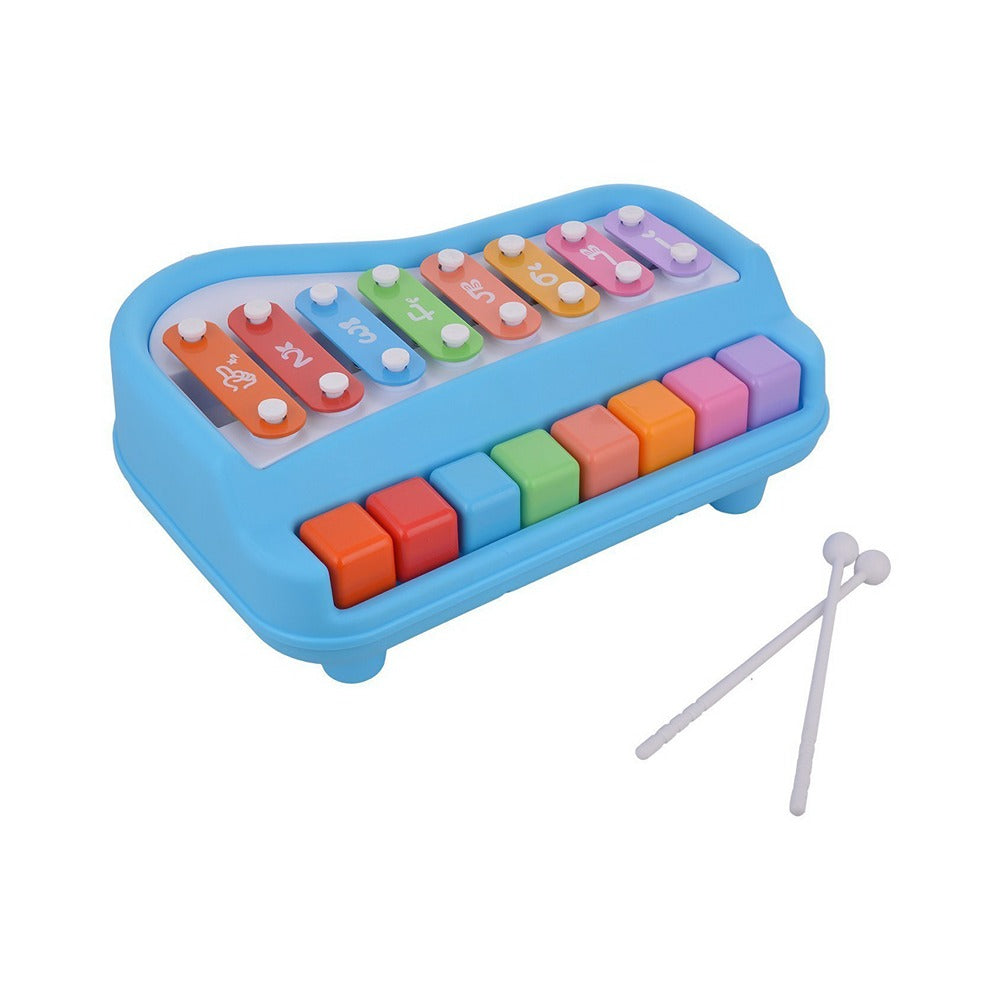 2 in 1 Piano Xylophone Musical Instrument with 8 Key Scales (Assorted colour and Print)