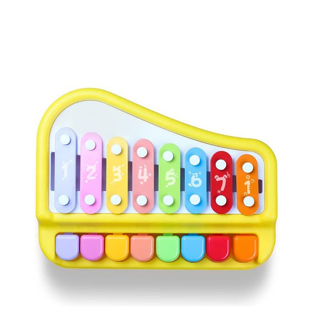 2 in 1 Piano Xylophone Musical Instrument with 8 Key Scales (Assorted colour and Print)