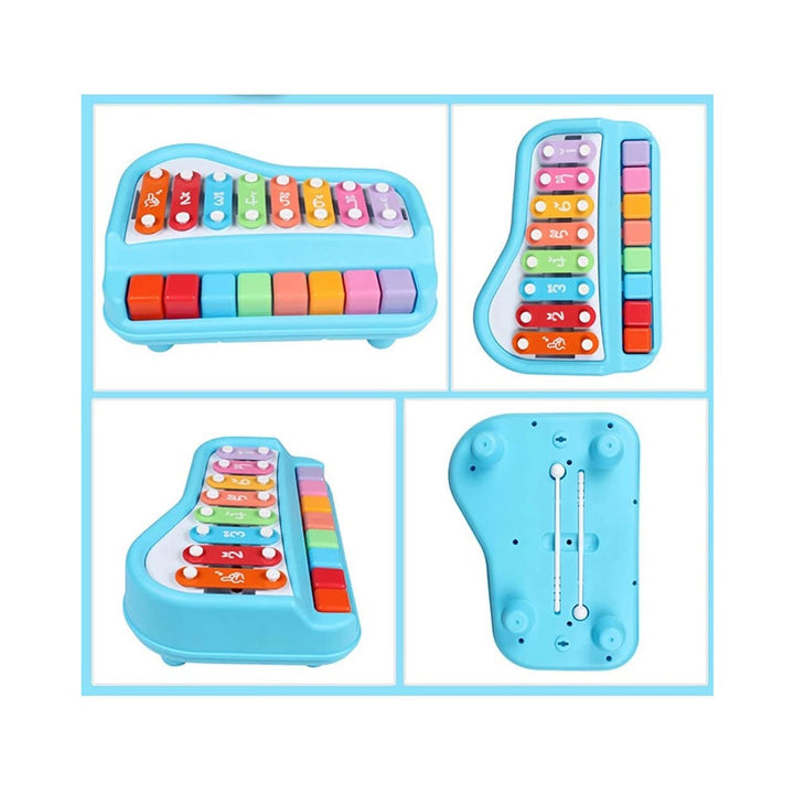 2 in 1 Piano Xylophone Musical Instrument with 8 Key Scales (Assorted colour and Print)