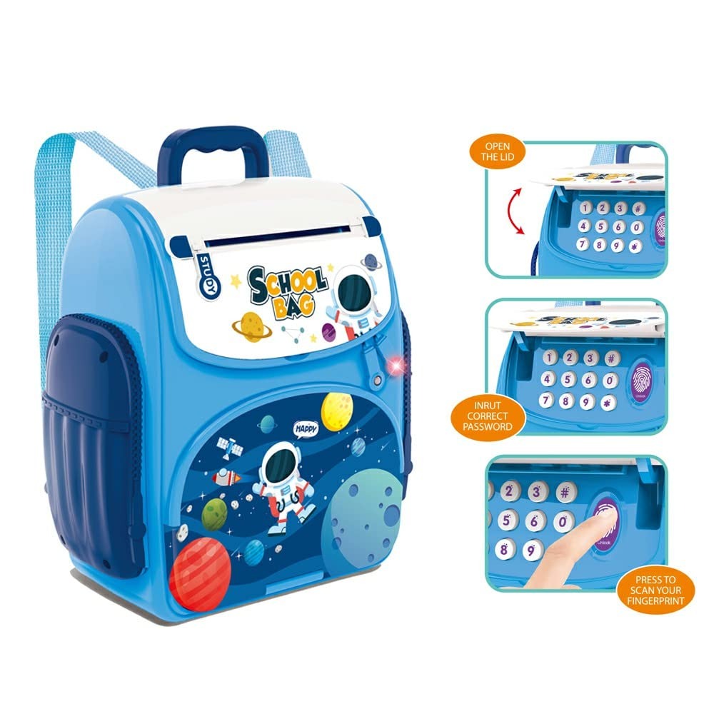 ATM Piggy Bank with Finger Print Sensor (Assorted colour and Print)