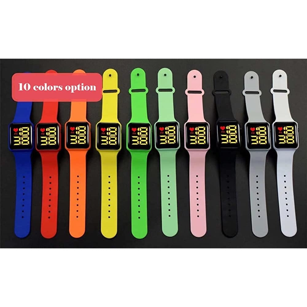 Digital Square Black Dial Watch (Assorted Colour and strap designs)