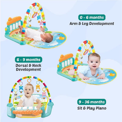 3 in 1 Baby Gym Musical Play Mat (Multicolor)