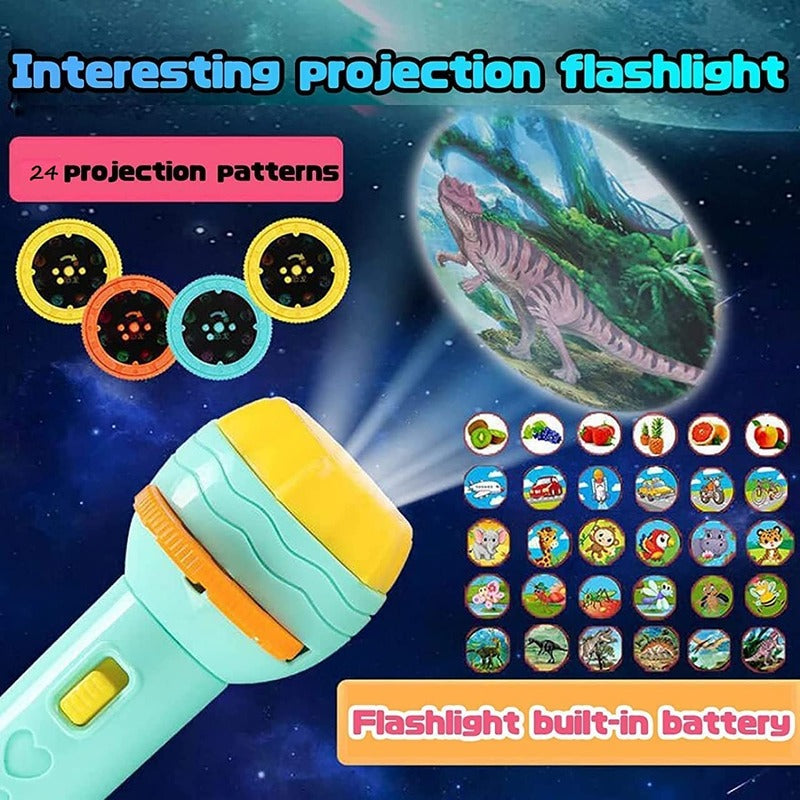 3 Slides Flashlight Projector Torch for Kids  (Random Slides) (Projector Torch)