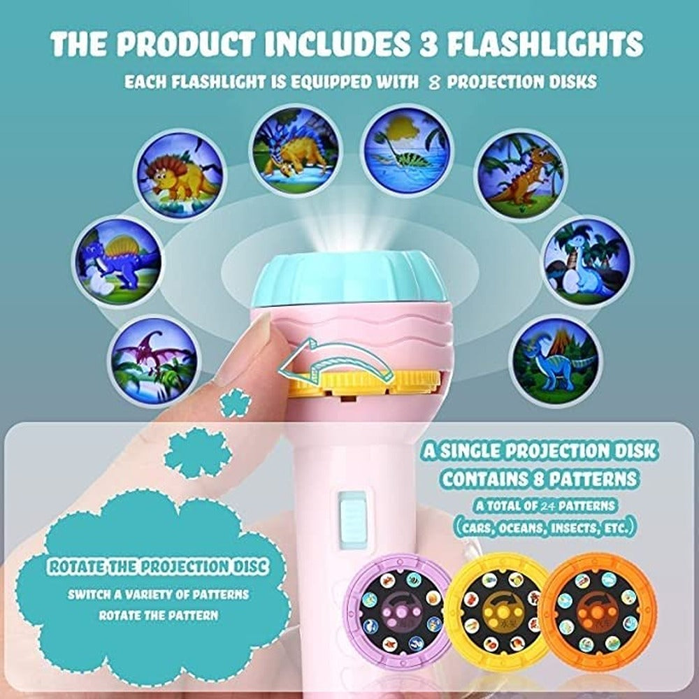 3 Slides Flashlight Projector Torch