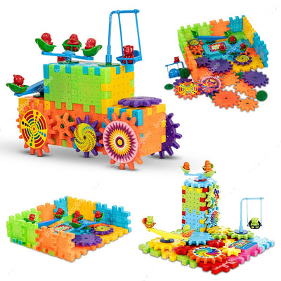 Battery Operated 81pcs Rotating Building Blocks with Gears