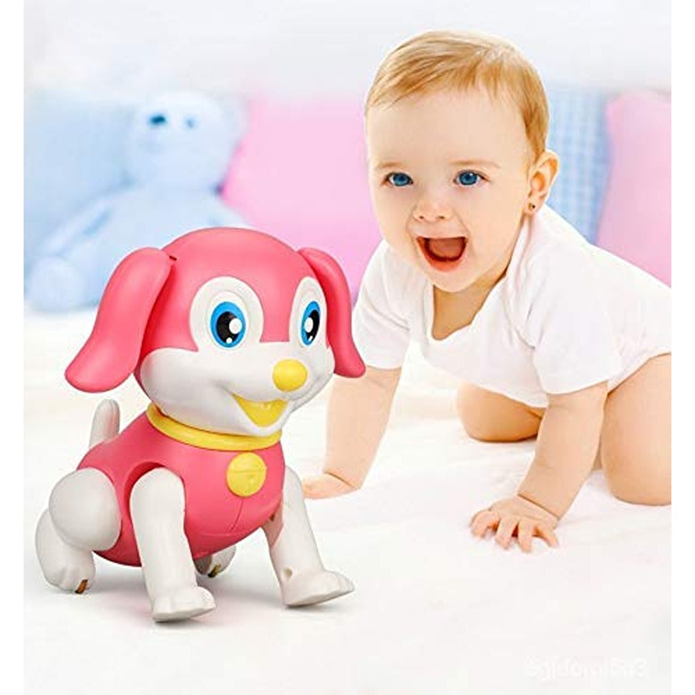 Musical Puppy Dog Toy Pink - Walking Jumping with Flapping Ears (6 Months - 4 Years)