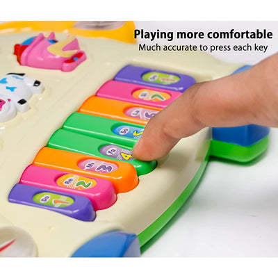 Cow Musical Piano with 3 Modes Animal Sounds, Flashing Lights & Wonderful Music - Multi